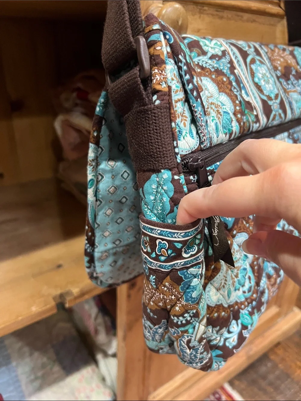 Vera Bradley Laptop Bag in Retired Java Blue Pattern